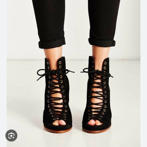 Jeffrey Campbell Shoes - Jeffrey Campbell Black Lace-Up Heeled Boots